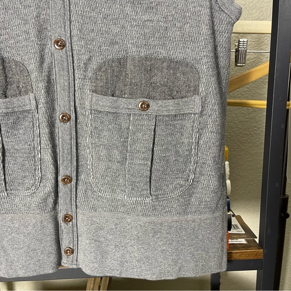 WINGS+HORNS GRAY COTTON HANDKNIT MENS SWEATER VEST SIZE M EUC - Picture 3 of 8